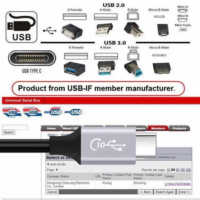 Alt view image 7 of 7 - 10Gbps 5V3A USB3.0 Type A Male to USB 3.1 Type C Male Data Power Cable for Laptop Phone Disk 200cm