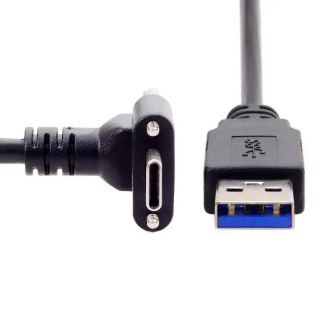 Alt view image 2 of 7 - Fit for Quest Link VR USB 3.1 Type-C Dual Screw Locking to Standard USB3.0 Data Cable (500cm)