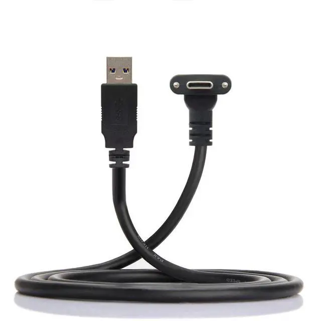 Alt view image 3 of 7 - Fit for Quest Link VR USB 3.1 Type-C Dual Screw Locking to Standard USB3.0 Data Cable (500cm)