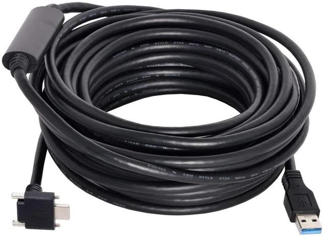 Alt view image 4 of 7 - xiwai 8.0M Down Up Angled USB 3.1 Type-C Dual Screw Locking to USB3.0 Data GL3523 Repeater Cable 90 Degree for Camera Quest Link