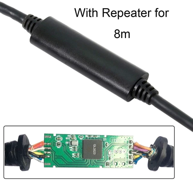 Alt view image 5 of 7 - xiwai 8.0M Down Up Angled USB 3.1 Type-C Dual Screw Locking to USB3.0 Data GL3523 Repeater Cable 90 Degree for Camera Quest Link