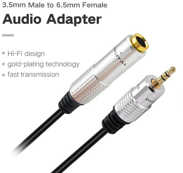 Alt view image 7 of 7 - JSER Audio Aux 6.35mm 1/4" Female to 3.5mm 1/8" Male Stereo Headphone Plug Adapter Converter Cable 20cm