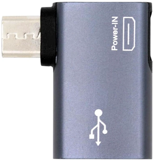 Main image of xiwai OTG Converter Micro USB 2.0 to Type-A Female Host Adapter 90 Degree Right Angled with USB Power for Phone Tablet
