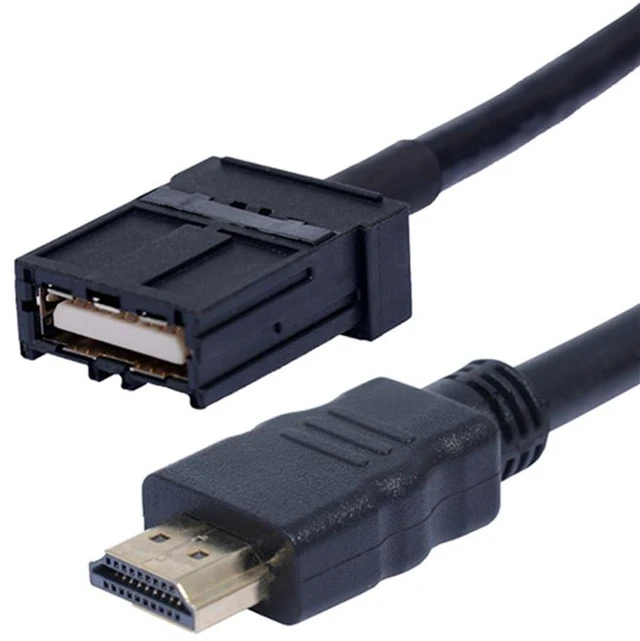 Alt view image 2 of 7 - xiwai High Speed HDMI 1.4 Type E Male to Type A Male Video Audio Cable Automotive Grade for Hyundai H1 Car 5ft