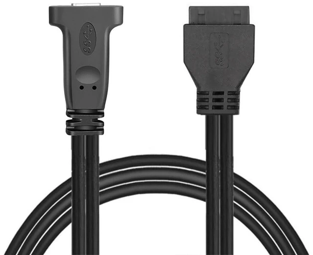 Alt view image 2 of 7 - xiwai Type-C Female Cable Single Port USB 3.1 Type C USB-C Female to USB 3.0 Motherboard 19pin Header Cable