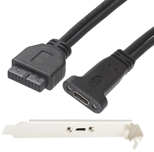Alt view image 3 of 7 - xiwai Type-C Female Cable Single Port USB 3.1 Type C USB-C Female to USB 3.0 Motherboard 19pin Header Cable