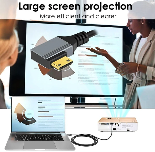 Alt view image 4 of 7 - xiwai Left Angled Mini HDMI 2.1 Male to HDMI Male 8K 60hz 90 Degree Stretch Coiled Cable 100cm for HDTV Computer Laptop Monitor