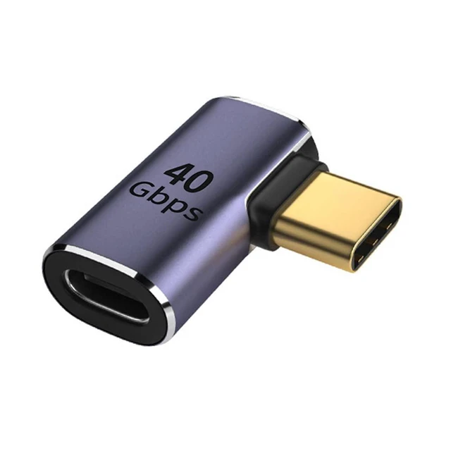 Main image of xiwai USB4 Type C Male to Female 100W Power Data 90 Degree Left Right Angled 8K Video Adapter for Laptop Phone