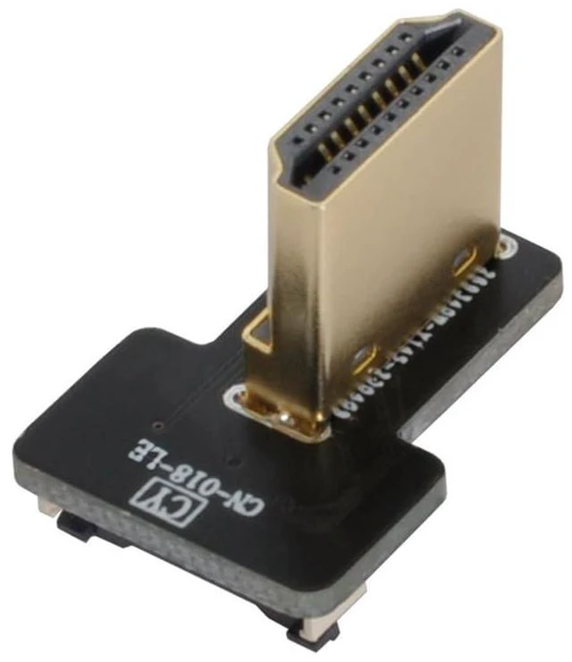 Main image of xiwai CYFPV HDMI Type A Male Connector Left & Right Angled 90 Degree for FPV HDTV Multicopter Aerial Photography (Left Angled)