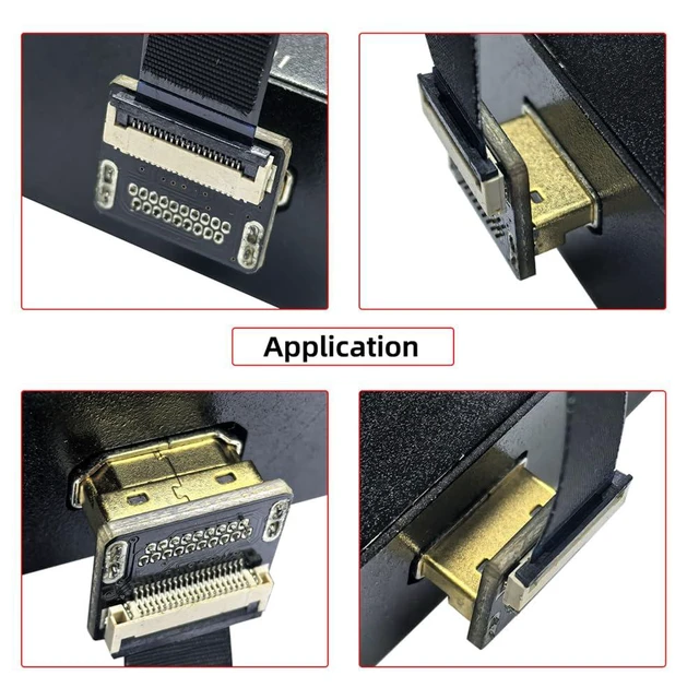 Alt view image 2 of 7 - xiwai CYFPV HDMI Type A Male Connector Left & Right Angled 90 Degree for FPV HDTV Multicopter Aerial Photography (Left Angled)