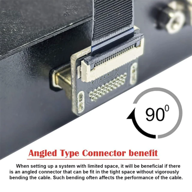 Alt view image 4 of 7 - xiwai CYFPV HDMI Type A Male Connector Left & Right Angled 90 Degree for FPV HDTV Multicopter Aerial Photography (Left Angled)