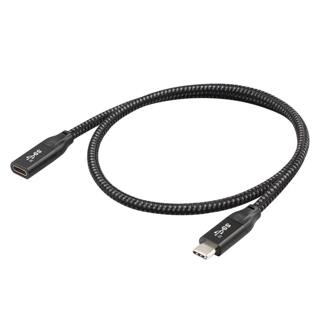 Alt view image 4 of 7 - xiwai USB-C USB 3.1 Type-C Male to Female Extension Data Cable with Sleeve for Laptop Phone (0.3m)