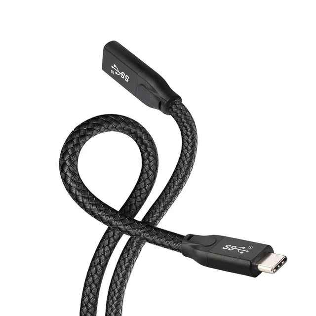 Alt view image 5 of 7 - xiwai USB-C USB 3.1 Type-C Male to Female Extension Data Cable with Sleeve for Laptop Phone (0.3m)