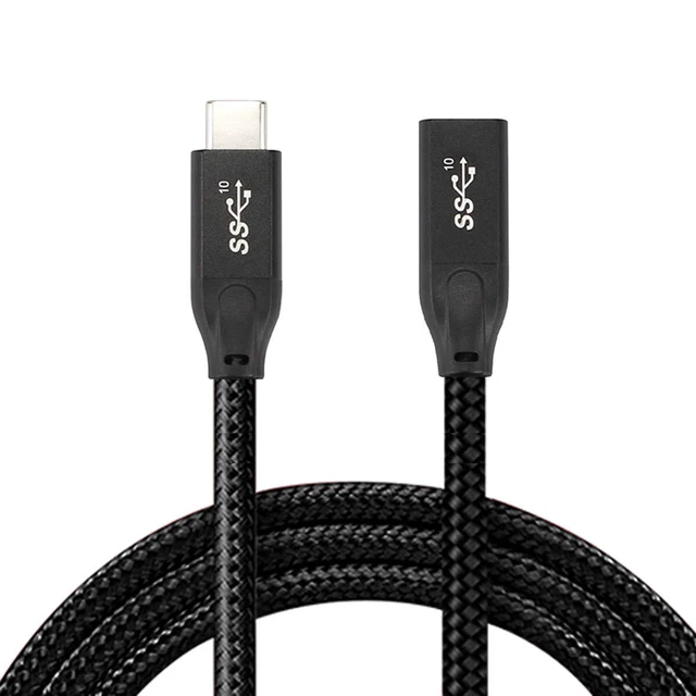 Alt view image 6 of 7 - xiwai USB-C USB 3.1 Type-C Male to Female Extension Data Cable with Sleeve for Laptop Phone (0.3m)