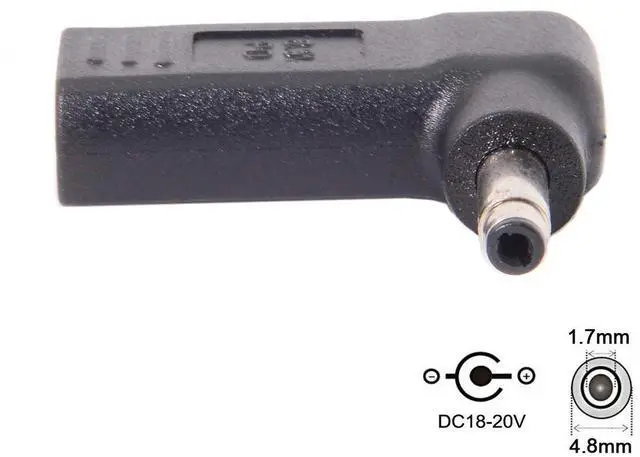 Alt view image 4 of 7 - JSER USB 3.1 Type C USB-C to PD Emulator Trigger 90 Degree Angled Adapter (4.8x1.7mm Blue)