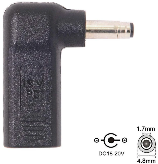 Alt view image 5 of 7 - JSER USB 3.1 Type C USB-C to PD Emulator Trigger 90 Degree Angled Adapter (4.8x1.7mm Blue)