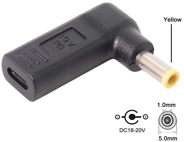 Alt view image 3 of 7 - JSER USB 3.1 Type C USB-C to PD Emulator Trigger 90 Degree Angled Adapter (5.0x1.0mm)
