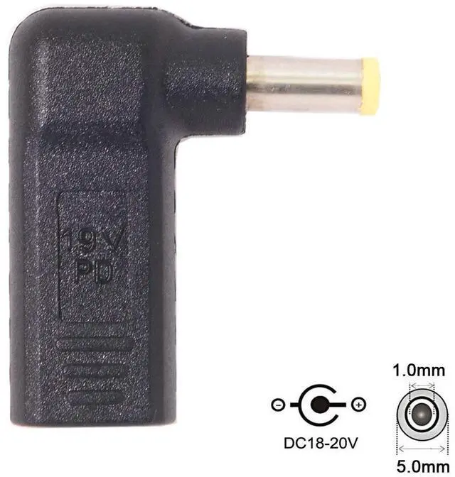 Alt view image 5 of 7 - JSER USB 3.1 Type C USB-C to PD Emulator Trigger 90 Degree Angled Adapter (5.0x1.0mm)