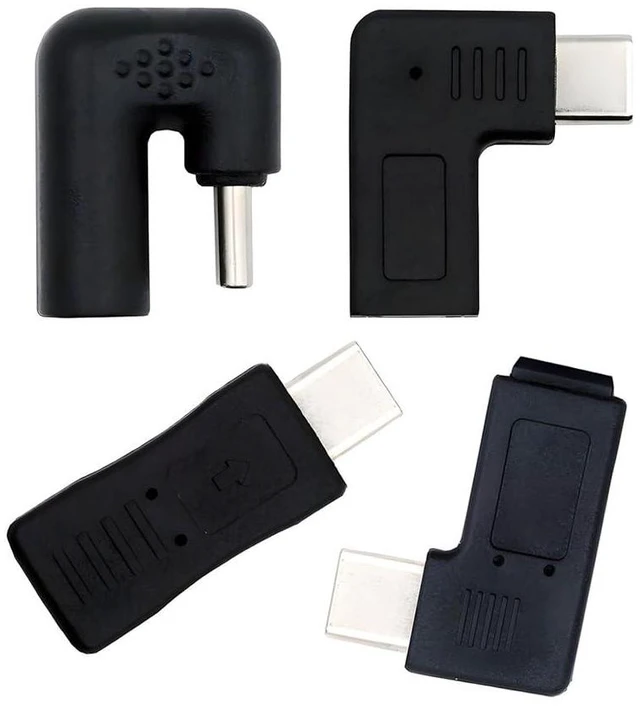 Main image of xiwai 4 Pack USB2.0 Power Data Adapter Micro-USB & Mini USB Female to Type C Male Angled Charger Converter