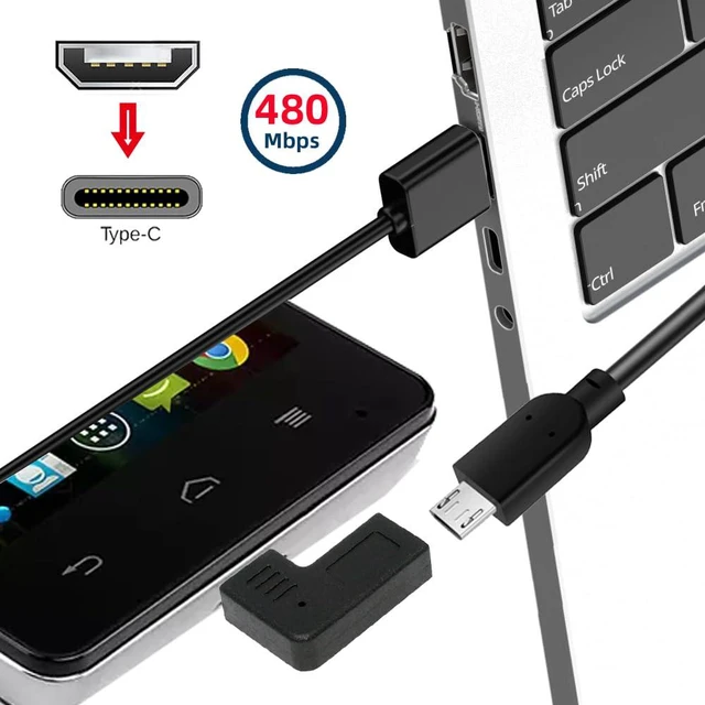 Alt view image 7 of 7 - xiwai 4 Pack USB2.0 Power Data Adapter Micro-USB & Mini USB Female to Type C Male Angled Charger Converter