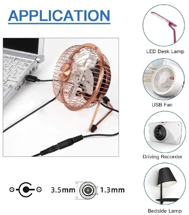 Alt view image 6 of 7 - xiwai 3.28ft USB Type C USB-C to DC 5V DC 3.5 * 1.3mm Power Cord | with 5.1K Resistor Power Charge Cable 100cm for DC5V Desk Lamp Fan Camera