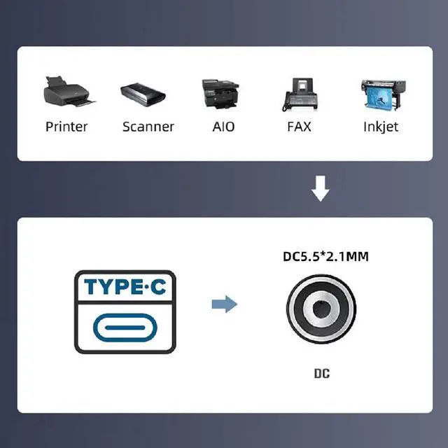 Alt view image 7 of 7 - USB-C 5.1K Resistor Type C Input to 5V DC 5.5 * 2.1mm Output Power Charge Cable 100cm for DC5V Desk Lamp Fan Camera