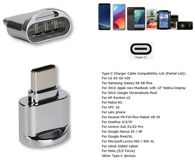 Alt view image 2 of 7 - xiwai 2pcs USB-C USB 2.0 Type C to TF Card Reader Micro SD SDXC Adapter for MacBook Cell Phone