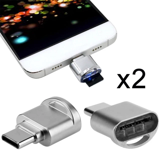 Alt view image 3 of 7 - xiwai 2pcs USB-C USB 2.0 Type C to TF Card Reader Micro SD SDXC Adapter for MacBook Cell Phone