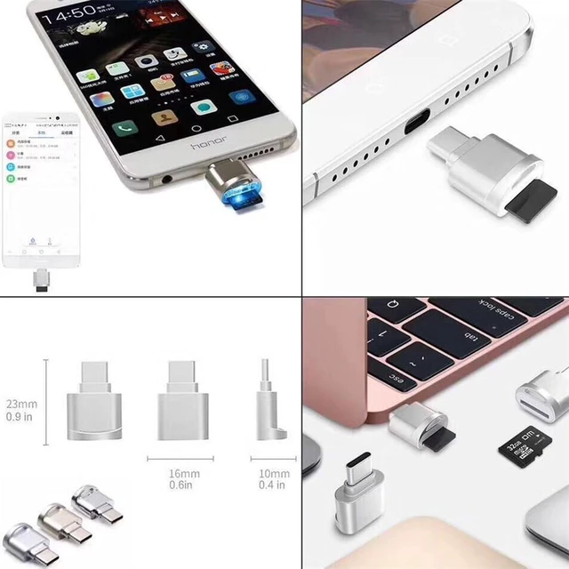 Alt view image 6 of 7 - xiwai 2pcs USB-C USB 2.0 Type C to TF Card Reader Micro SD SDXC Adapter for MacBook Cell Phone