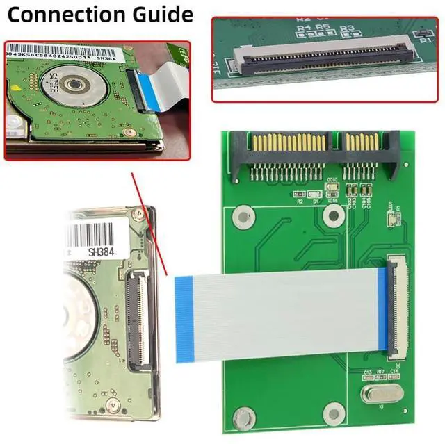 Alt view image 2 of 7 - xiwai ZIF LIF 40 Pin CE for 1.8 Inch SSD/HDD Disk to SATA Adapter Board with LIF Flat Cable