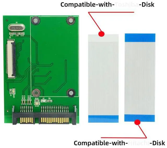 Alt view image 3 of 7 - xiwai ZIF LIF 40 Pin CE for 1.8 Inch SSD/HDD Disk to SATA Adapter Board with LIF Flat Cable