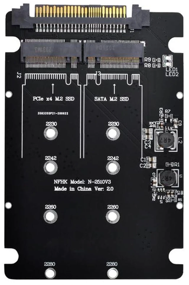 Main image of xiwai NVME U.2 SFF-8639 to NGFF M.2 M-Key SATA PCIe Combo SSD Adapter | for Mainboard,Compatible with SSD 750 p3600 p3700