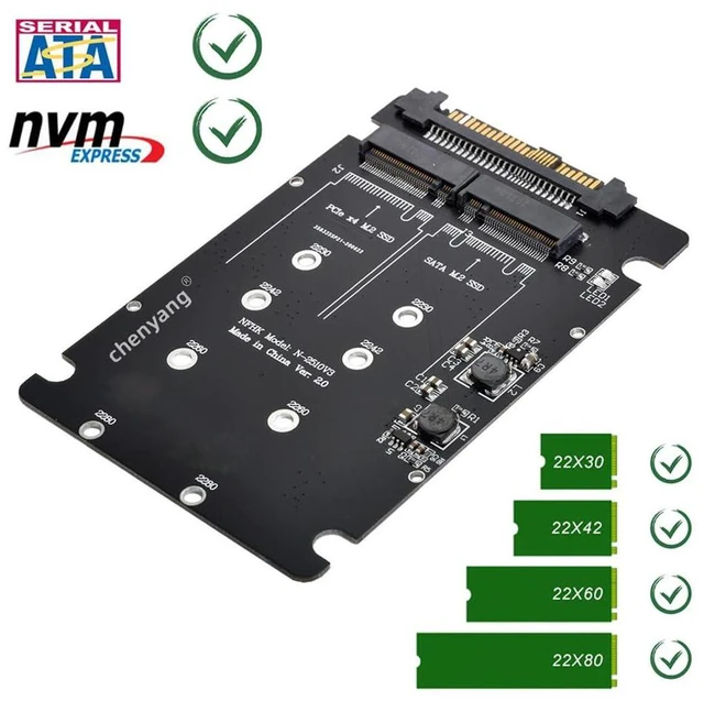 Alt view image 2 of 7 - xiwai NVME U.2 SFF-8639 to NGFF M.2 M-Key SATA PCIe Combo SSD Adapter | for Mainboard,Compatible with SSD 750 p3600 p3700