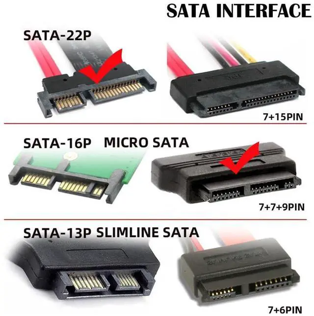 Alt view image 4 of 7 - xiwai 22Pin SATA Male to 16Pin Female Micro SATA HDD Convertor for Laptop | 6Gbps Portable small size light weight Adapter fit for 1.8 inch SSD Disk