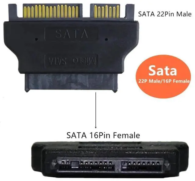 Alt view image 5 of 7 - xiwai 22Pin SATA Male to 16Pin Female Micro SATA HDD Convertor for Laptop | 6Gbps Portable small size light weight Adapter fit for 1.8 inch SSD Disk