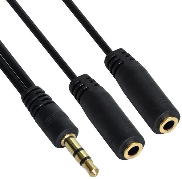 Alt view image 7 of 7 - xiwai 3.5mm Stereo Male to Double 3.5mm Female Audio Cable Headphone Y Splitter with Volume Control Switch