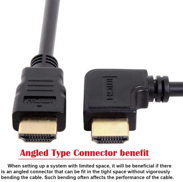 Alt view image 7 of 7 - JSER 90 Degree Left Angled Type HDMI 1.4 Male to HDMI Male Cable Support 3D & Ethernet 50cm (Left Angle)