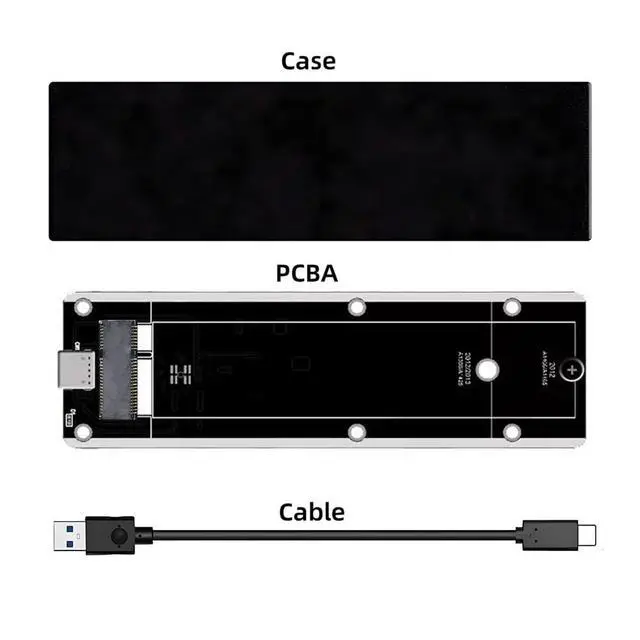 Alt view image 2 of 7 - Xiwai USB3.0 Type-C to 17+7Pin USB-C Enclosure 5Gbps Mobile Box for MAC Air Pro Retina 2012 SSD Portable Case Adapter