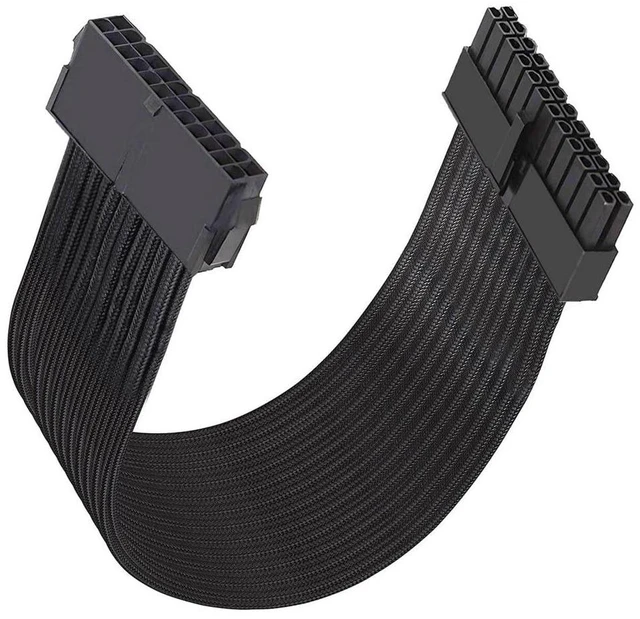 Main image of xiwai 24Pin ATX3.0 Male to Female ATX 24pin Extension Power with Sleeve Cable Cord 30cm for Motherboard Desktops PC Supply Mainboard