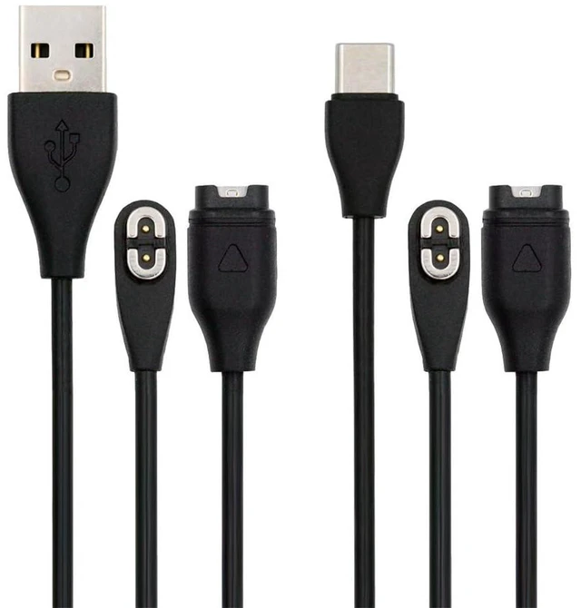 Main image of xiwai 2-Pack USB Type-C & Type-A to Smart Watch Earphone 2Pin 4Pin Magnetic Charging Cable Combo Compatible with Garmin Shokz