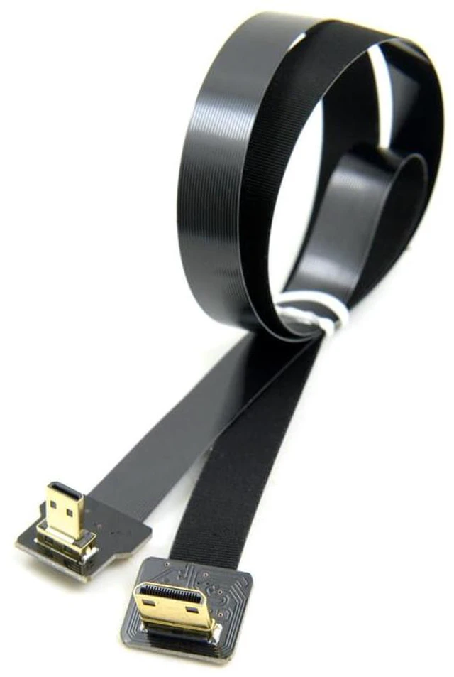 Main image of JSER 90 Degree Down Angled FPV Micro HDMI Male to Mini HDMI FPC Flat Cable 50cm Compatible for GOPRO Multicopter Aerial Photography Support 1080p 60hz