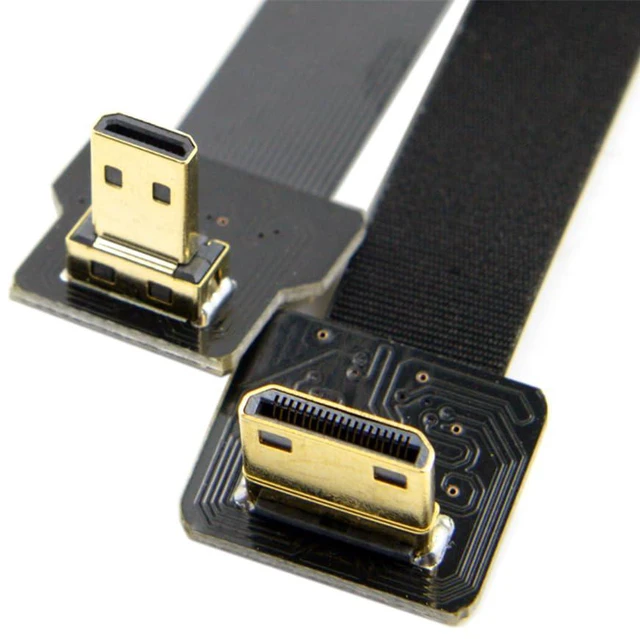 Alt view image 2 of 4 - JSER 90 Degree Down Angled FPV Micro HDMI Male to Mini HDMI FPC Flat Cable 50cm Compatible for GOPRO Multicopter Aerial Photography Support 1080p 60hz