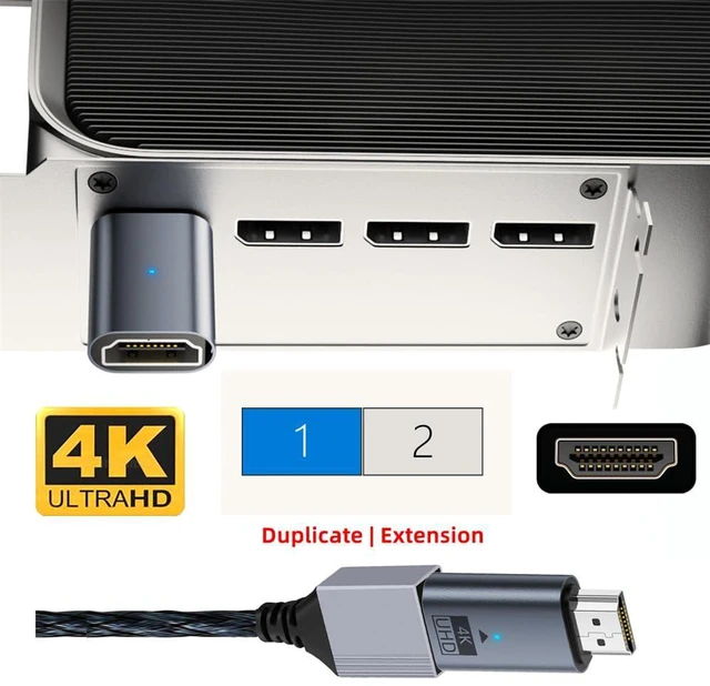 Alt view image 4 of 7 - xiwai Blue 4K HDMI 1.4 Male to Female CY Virtual Display Adapter Extension DDC EDID Dummy Plug Headless Ghost Display HDTV 4K@60Hz Emulator