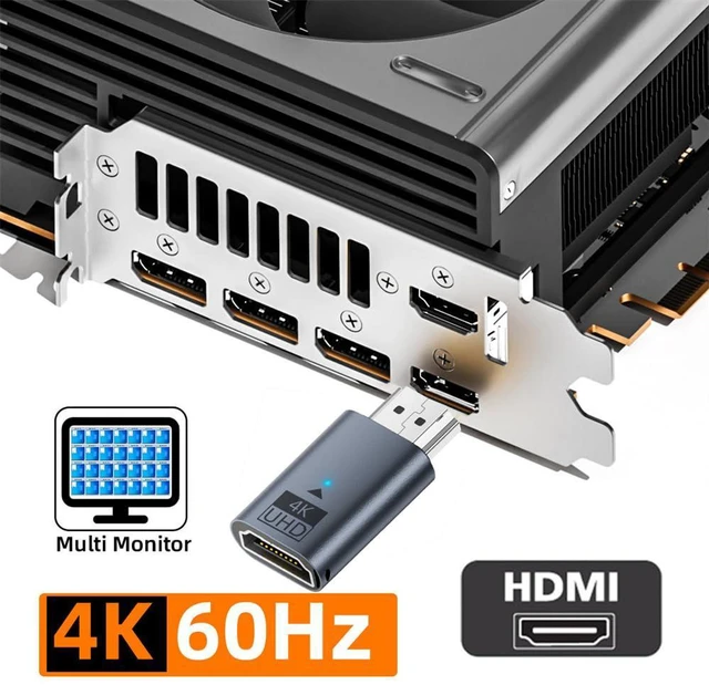 Alt view image 6 of 7 - xiwai Blue 4K HDMI 1.4 Male to Female CY Virtual Display Adapter Extension DDC EDID Dummy Plug Headless Ghost Display HDTV 4K@60Hz Emulator