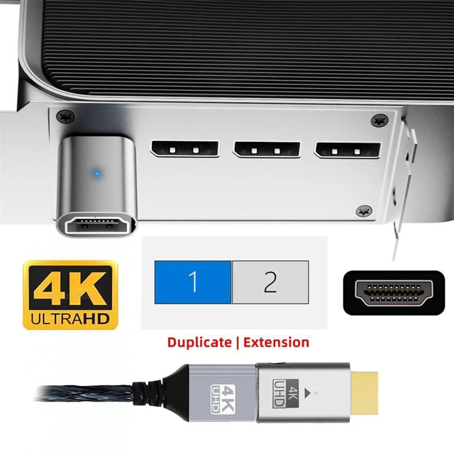 Alt view image 3 of 7 - xiwai Silver HDMI 1.4 Male to Female CY Virtual Display Adapter 4K Extension DDC EDID Dummy Plug Headless Ghost Display HDTV 4K@60Hz Emulator