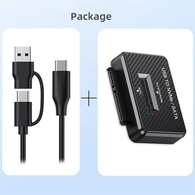 Alt view image 7 of 7 - Xiwai Type-C USB 3.0 USB-C to Dual NVME Enclosure M-Key M.2 NGFF & SATA 2.5 Inch SSD Docking Vertical External PCBA Case