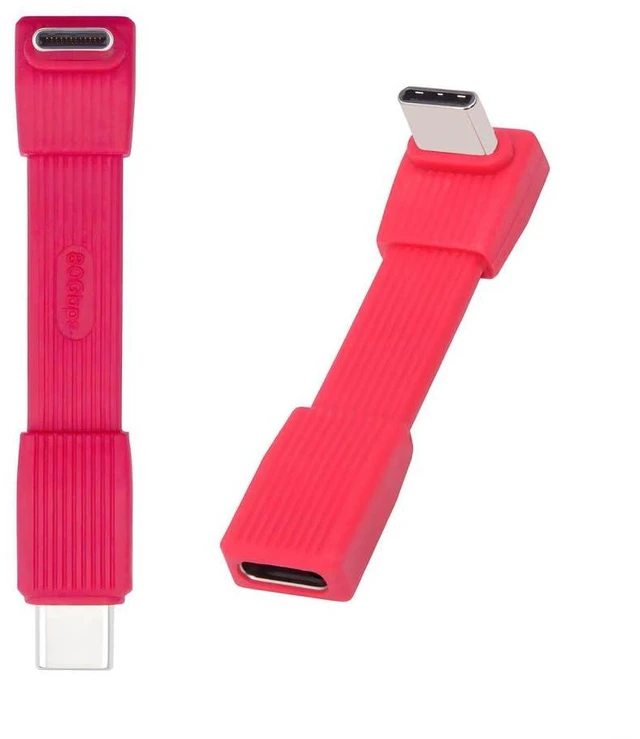 Main image of xiwai 2pcs/Set Up Angled 90 Degree USB5.0 80Gbps Male to Male & Female Extension Cable Flat Slim FPC 240W 16K 8K 60Hz 5K Compatible with 40Gbps USB4.0 Thunderbolt Red