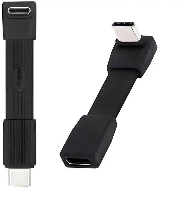 Main image of xiwai 2pcs/Set Up Angled 90 Degree USB5.0 80Gbps Male to Male & Female Extension Cable Flat Slim FPC 240W 16K 8K 60Hz 5K Compatible with 40Gbps USB4.0 Thunderbolt Black