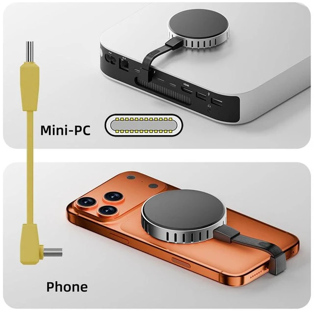Alt view image 5 of 7 - xiwai 2pcs/Set Up Angled 90 Degree USB5.0 80Gbps Male to Male & Female Extension Cable Flat Slim FPC 240W 16K 8K 60Hz 5K Compatible with 40Gbps USB4.0 Thunderbolt Yellow