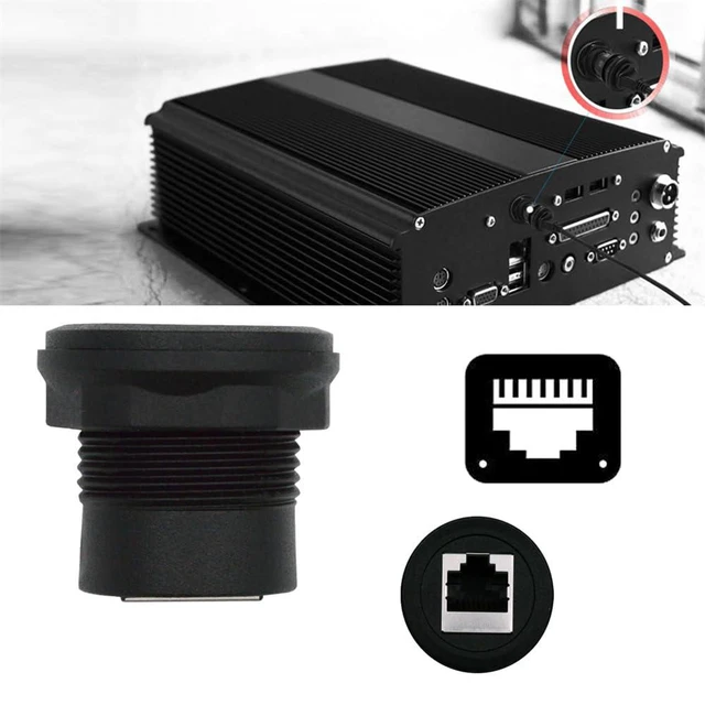 Alt view image 6 of 7 - xiwai Waterproof UTP STP RJ45 Female to CAT5E Female Extension Adapter Networking Patch Coupler Car Panel Mount Design